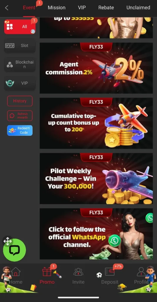 Fly33 Download Latest Promotions Image